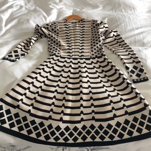 Fit and Flare Long Sleeve Sweater Dress